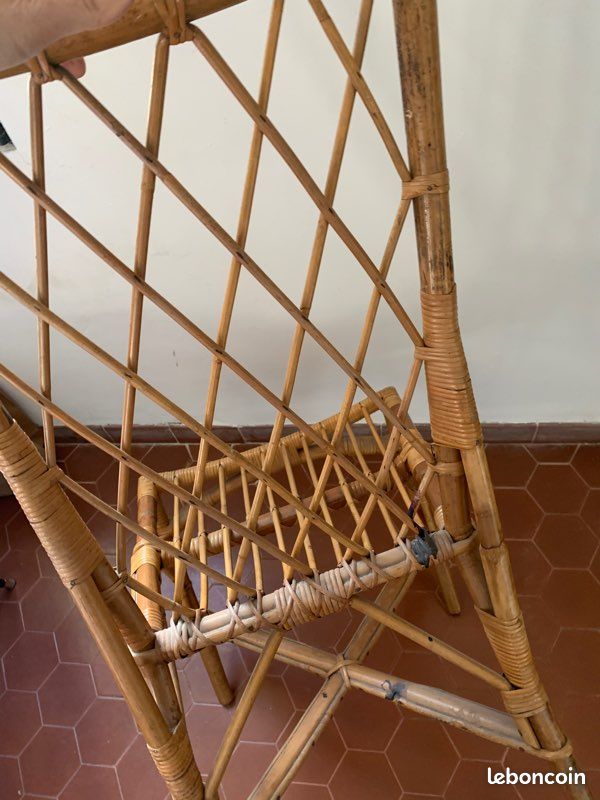 Chaise vintage rotin bambou (image 3)