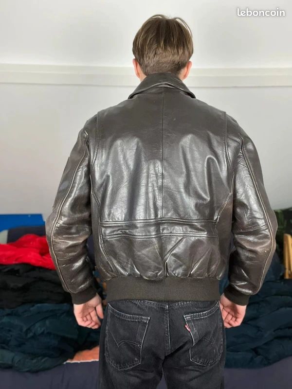 Blouson cuir Aviateur Redskins type A-2 vintage US 90's cuir