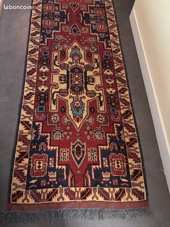 Tapis De Couloir Oriental Persan - Laine - Rouge - 1m70 X 66cm - Très Bon état