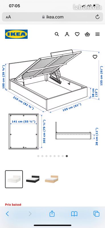 Lit 2 places IKEA (image 4)