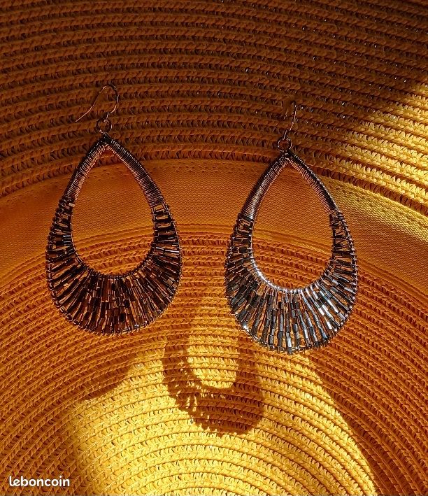 Boucles d'Oreilles Pendantes oversize Vintage (1990) – Style Bohème Chic (image 4)
