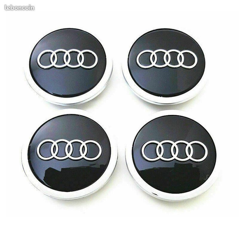 4x Cache Moyeu AUDI 69mm Centre De Roue Noir