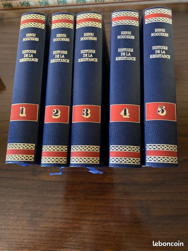 Livres relies tome 1 à 5 histoire de la résistance par auteur Henri Nogueres (image 1)