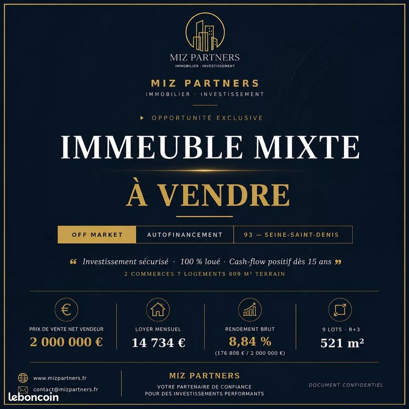 Immeuble 20 pièces 521 m² · à Le Blanc-Mesnil · 521 m² · 2 000 000 €