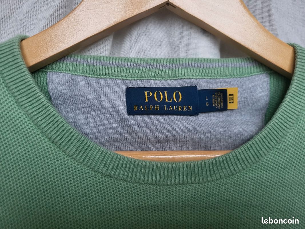 Pull Ralph Lauren vert pastel taille L (image 5)