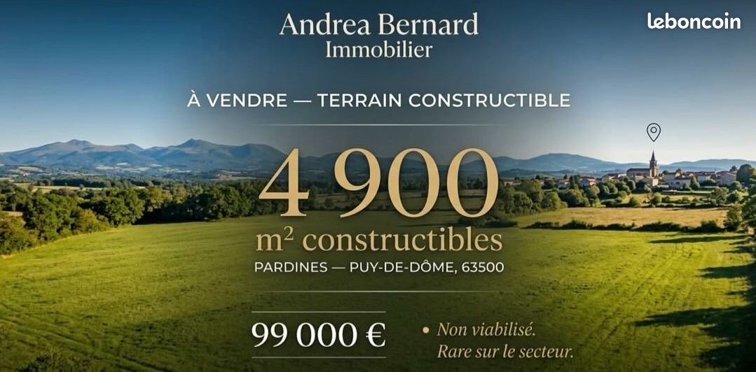 Terrain constructible 4900 m2 vue exceptionnelle · à Pardines · 99 000 €