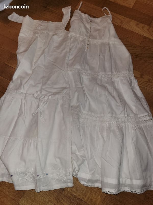 Lot de 2 robes blanches 10 ans (image 1)