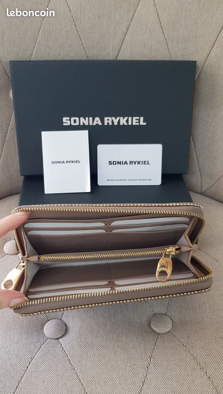 Portefeuille/porte-monnaie Sonia Rykiel En Toile Et Cuir - Vintage - Occasion