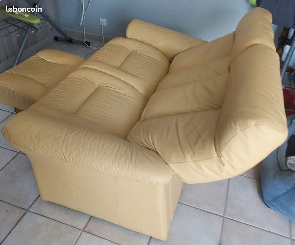 Salon cuir biplace relaxation cuir style contemporain (image 2)