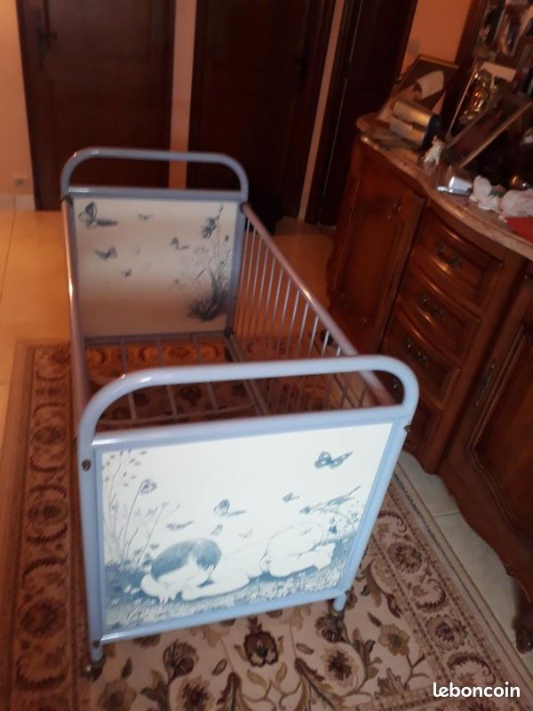 Lit bébé métal + matelas (image 1)