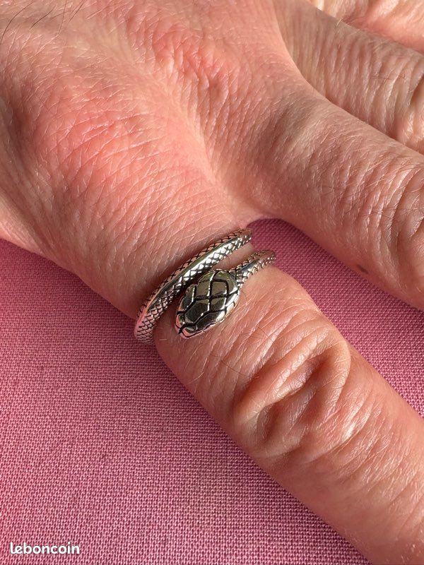 Bague Serpent Argent Massif 925 - Taille 56 - Occasion - Bijou Vintage