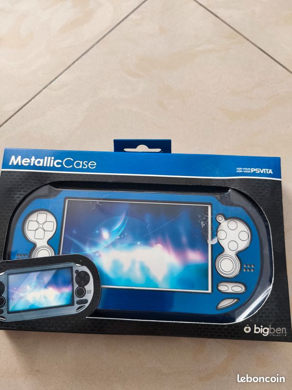 Coque Métallique Bleu Clair Pour Sony PS Vita (PlayStation Vita) - Neuf Sous Blister