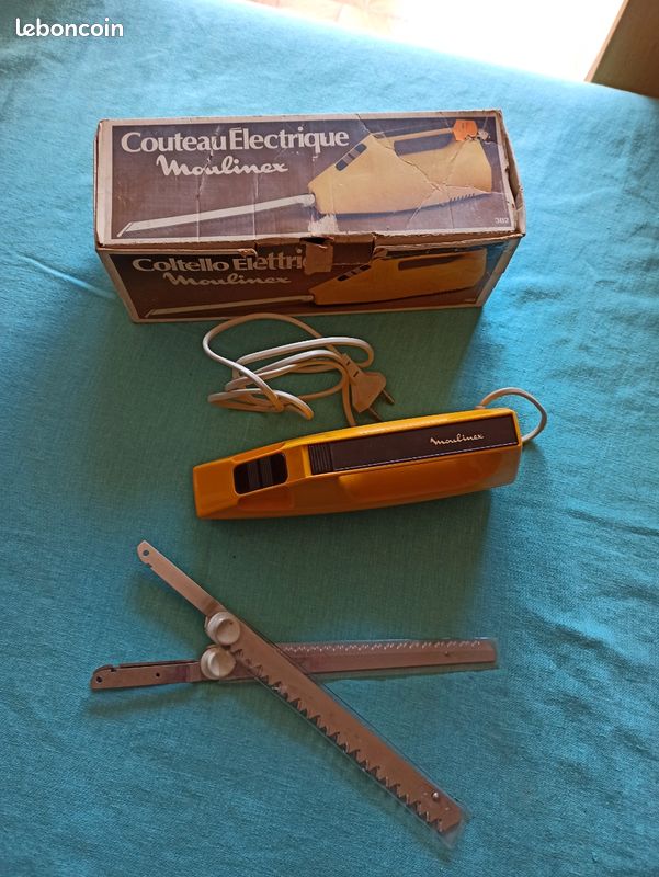 ANCIEN COUTEAU ÉLECTRIQUE moulinex vintage Orange Type 256 2.00