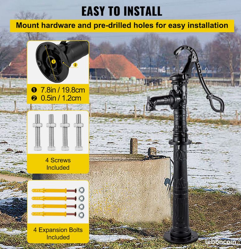 Pompe à Eau Manuelle Fonte - 135cm (maxi 6m) - Neuf – Livraison comprise ⭐ ⭐ ⭐ (image 4)
