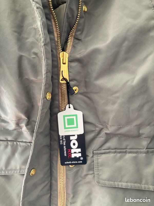 Parka oversize à capuche kaki ALENAWRS SCHOTT (image 3)
