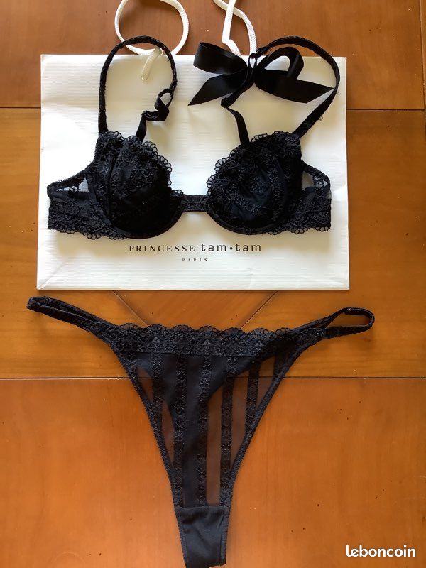 Soutien gorge dentelle noire Princesse Tam tam 90 A (image 1)
