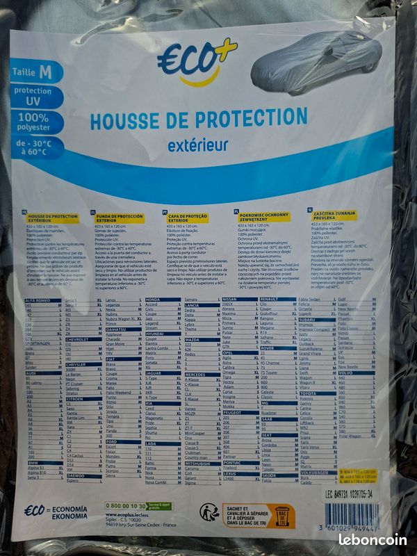 Bâche de protection voiture - Taille M (image 3)