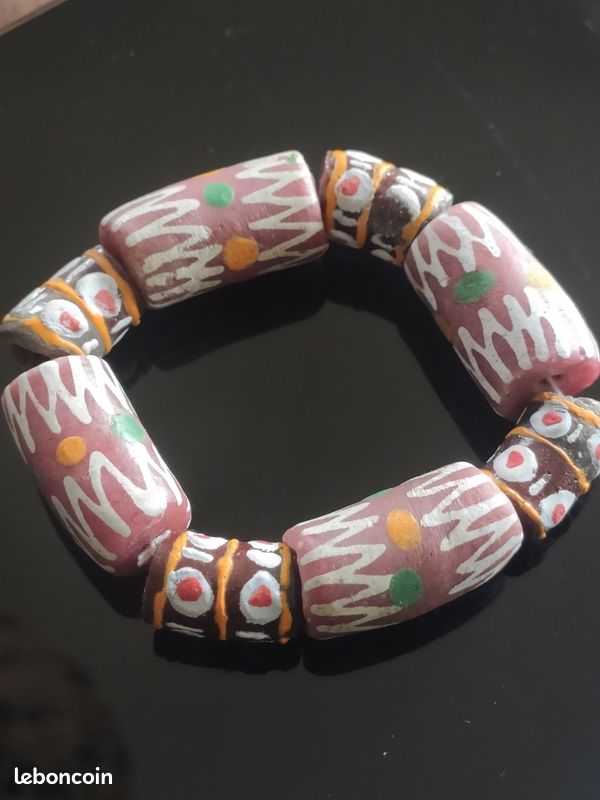 Lot De Perles Africaines Anciennes En Pâte De Verre - Occasion, Idéal Pour Création Bijoux