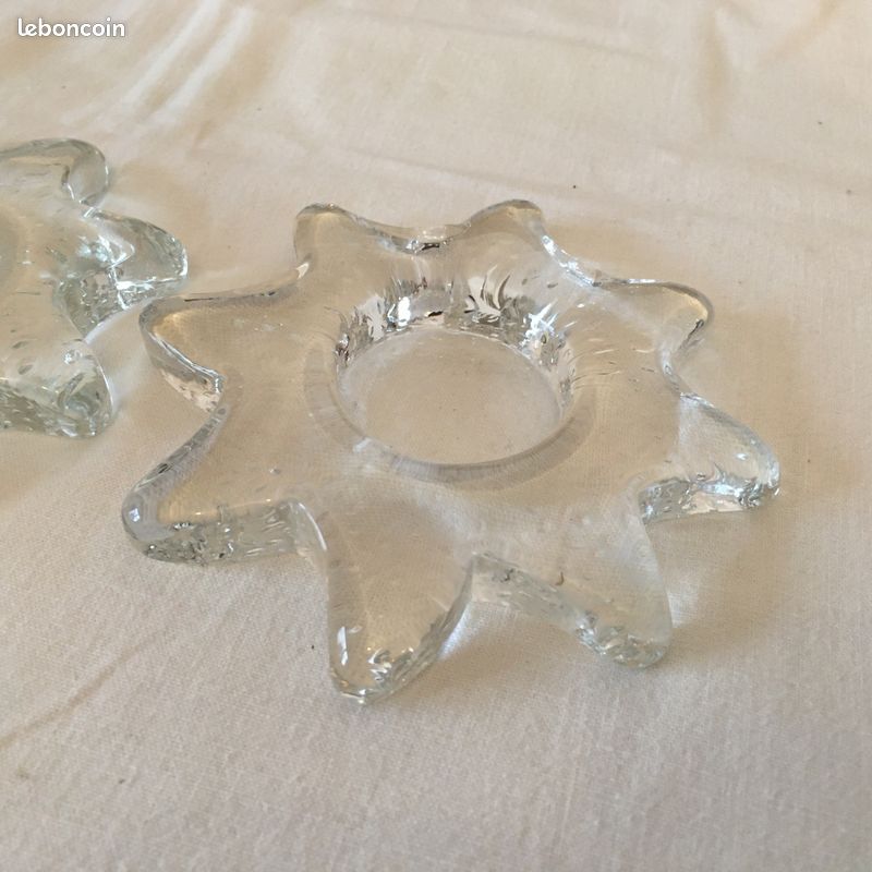 2 Supports bougies plats en forme d'étoile (image 2)