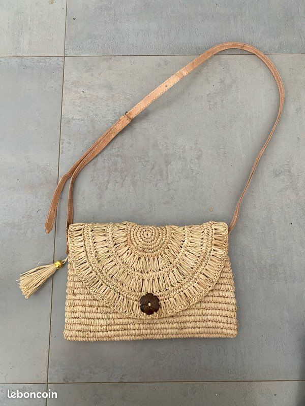 Joli sac / pochette en raphia artisanat malgache neuf (image 6)