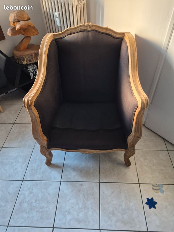 Paire de fauteuils style Louis XV à restaurer – bois sculpté (image 2)
