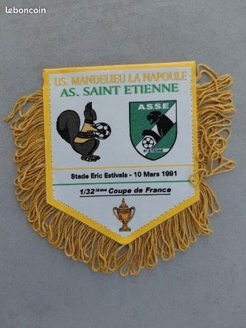 ANCIEN FANION FOOTBALL Coupe d'europe 1980 ASSE ST ETIENNE