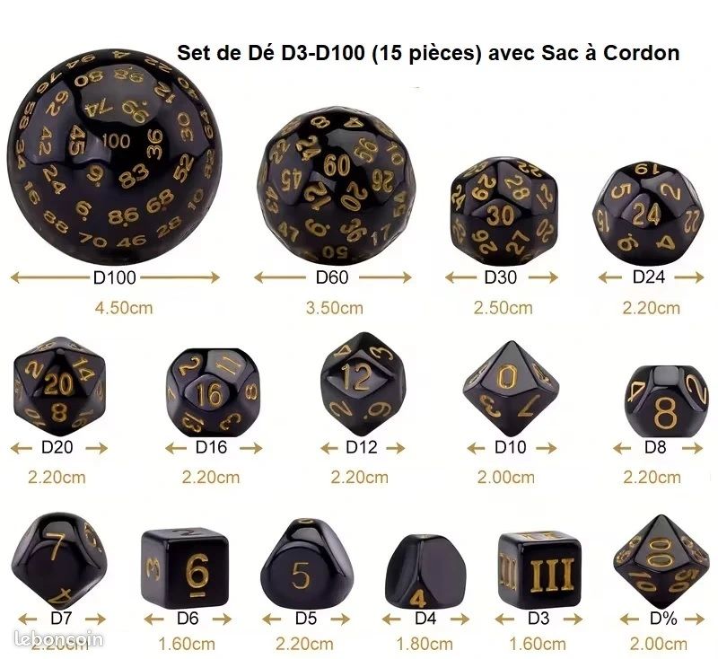 Lot Dés Polyédriques Complet DollaTek Lot 15 Dés Polyédriques Complets D3 à D100 Jeux De Rôle - Noir Et Jaune Lot Dés Polyédriques Complet DollaTek Lot 15 Dés Polyédriques Complets D3 à D100 Jeux De Rôle - Noir Et Jaune