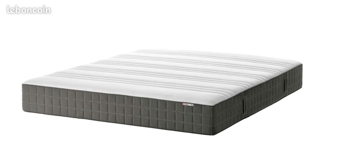 Matelas HÖVÅG à ressorts ensachés, mi-ferme/gris foncé140x200 en très bon état à vendre (image 1)