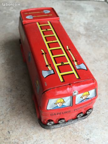 VINTAGE JOUSTRA FILOGUIDÉ camion de pompier en plastique EUR 15,00