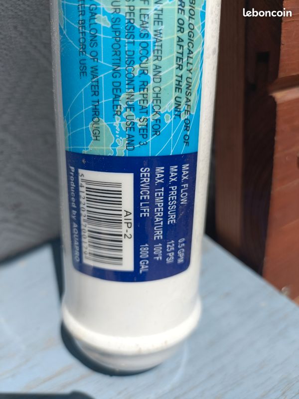 Cartouche Filtre à Eau Aquapro AIC - Charbon Actif - 1/4" - 6 Pouces - 5700L