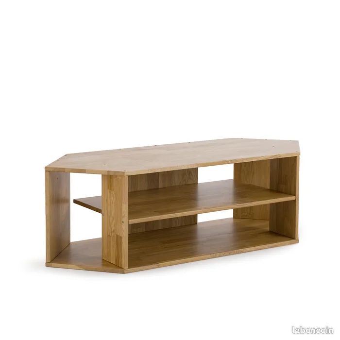 Meuble TV d'angle en chêne massif, Edgar - la redoute intérieur (image 3)