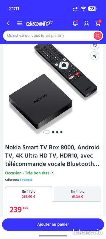 Box Android tv Nokia 4K (image 2)