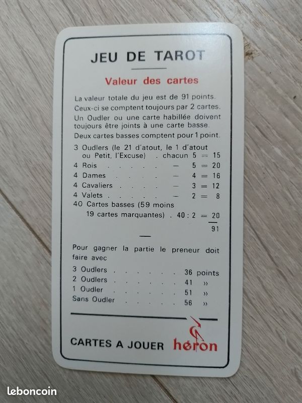 Jeu de Tarot Trident Bi énergie Héron complet bon état (image 9)