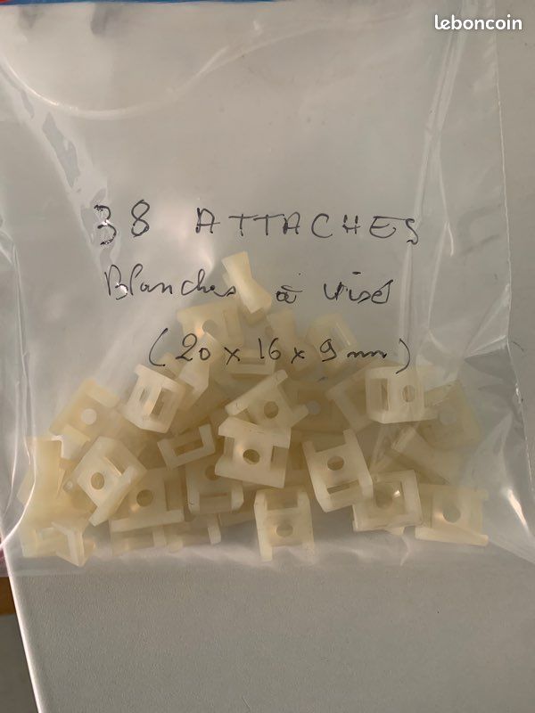 1 sachet de 43 attaches blanches à visé (image 1)