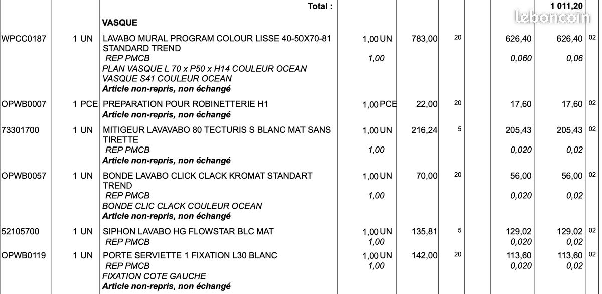 Lavabo coleur ocean de Hidrobox toutes neuf (image 2)