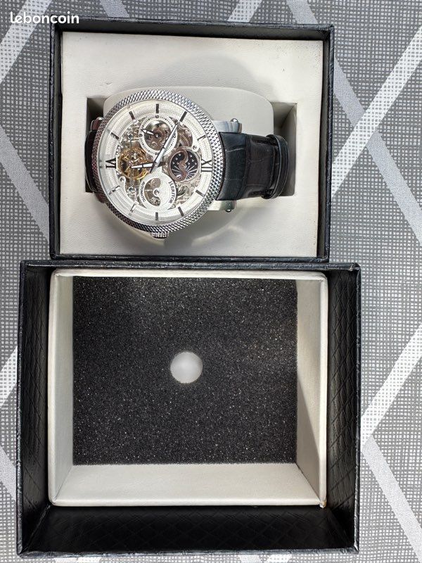 Montre heritor automatique,bracelet cuir noir (image 4)