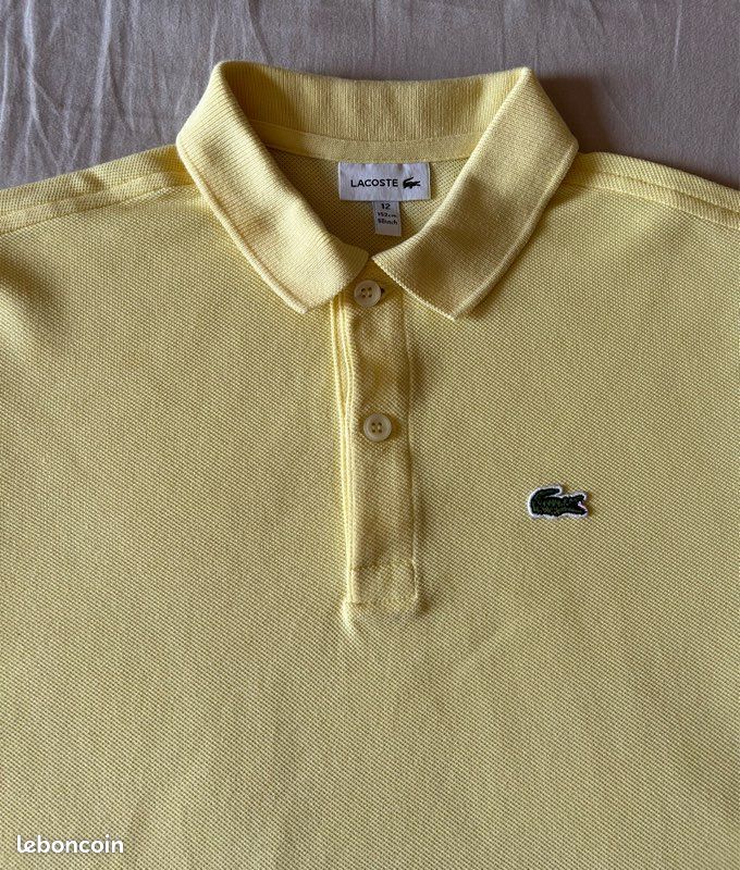 Polo Lacoste jaune garçon (image 2)