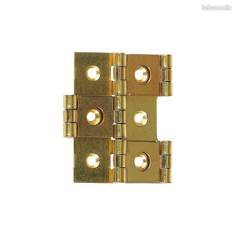 Amig - Lot De 2 Charnières Fixes En Laiton Sans Bords | 70 X 50 Mm Modele 1002 Finition Chromee Brillante Canto Carre Profil Lamine Installa 93585413