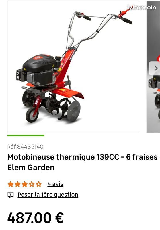 Motobineuse thermique 139CC- 6 fraises (image 4)