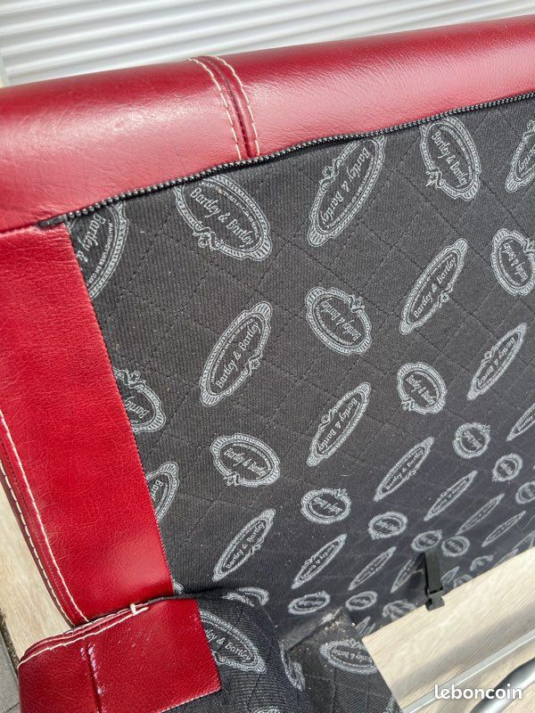 Canapé + fauteuil en cuir rouge Bartley & Bartley (image 9)