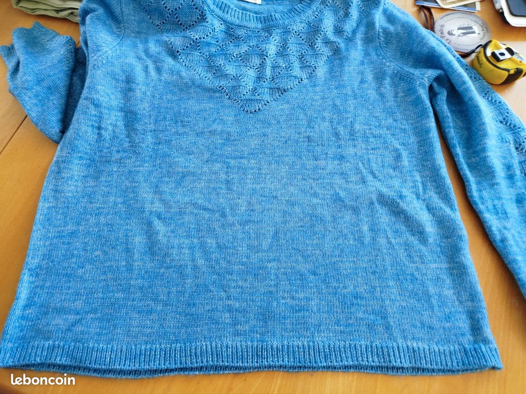 Pull turquoise DAMART 46-48/ 10 (image 3)