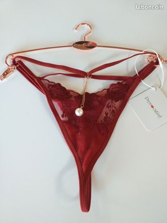 String élastique Sexy en perles pour femmes, culotte érotique