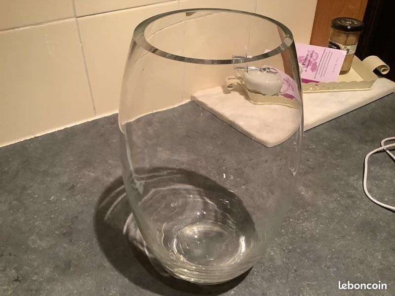 Grand vase en verre oblong hauteur 30 cm (image 2)