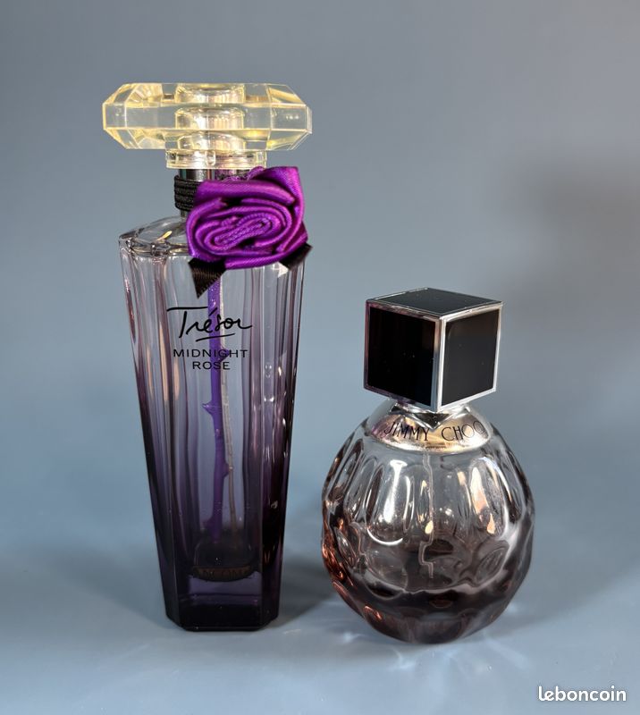 Lot de 2 flacons de parfum vides pour collection (Lancôme et Jimmy Choo) – Très bon état (image 1)