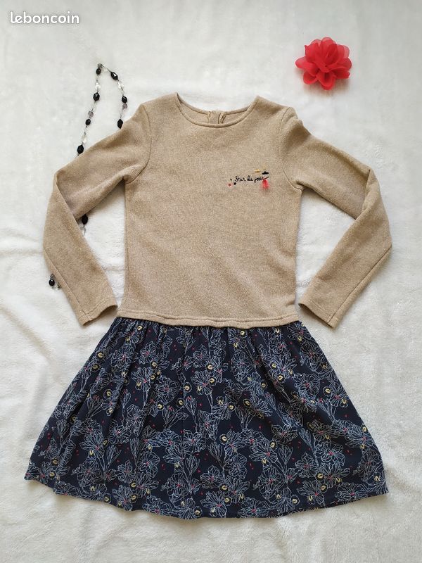 Robe manches longues 3 pommes 9/10 ans (image 1)