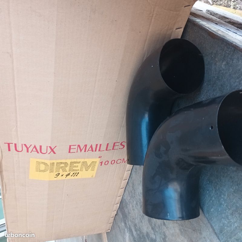 Tuyau de fourneau émaillée noir neuf 115 (image 2)