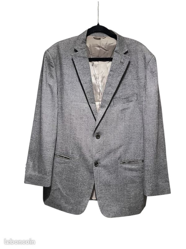 Veste de costume en laine Balmain Gris Taille 54 (L) Homme Vêtements