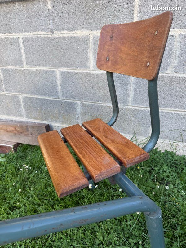 Table et chaises ancienne école (image 3)