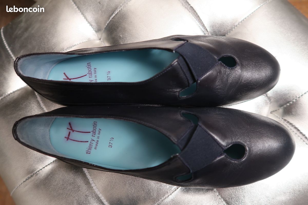 Chaussures Ballerines Thierry Rabotin En Cuir Taille 39 - Couleur Beige Et Effet Peau De Serpent, Peu Portées