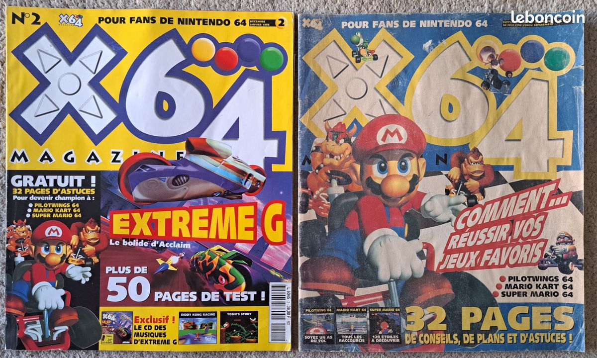 🎮 Magazine X64 n°2 avec supplément de 1998 Nintendo 64 N64 Consoles